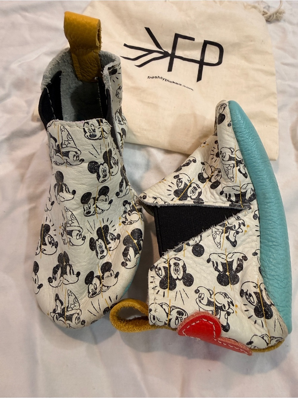 Mickey Mouse Freshly Picked Chelsea Boot style leather moccasin shoe